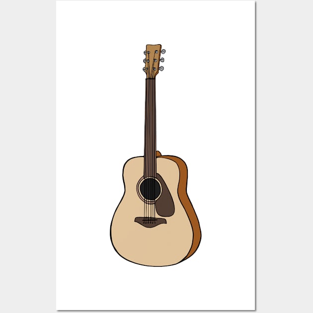 Acoustic Guitar Instrument Illustration Wall Art by murialbezanson